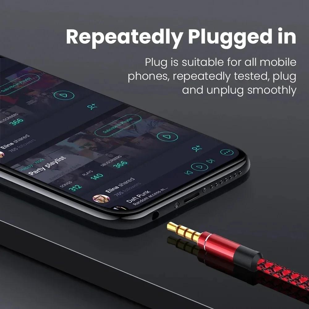 3.5mm Jack Weaving Car Mounted Auxiliary Line Male To Male AUX Cable Headphone Extension Cord 3.5mm Audio Cables Audio Adapter