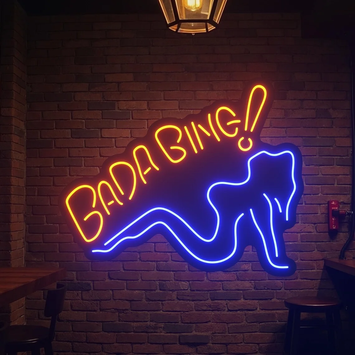 Bada Bing Neon Sign Retro LED Wall Light Bar Decor Neon Sign Game Room Wall Art Man Cave image 2