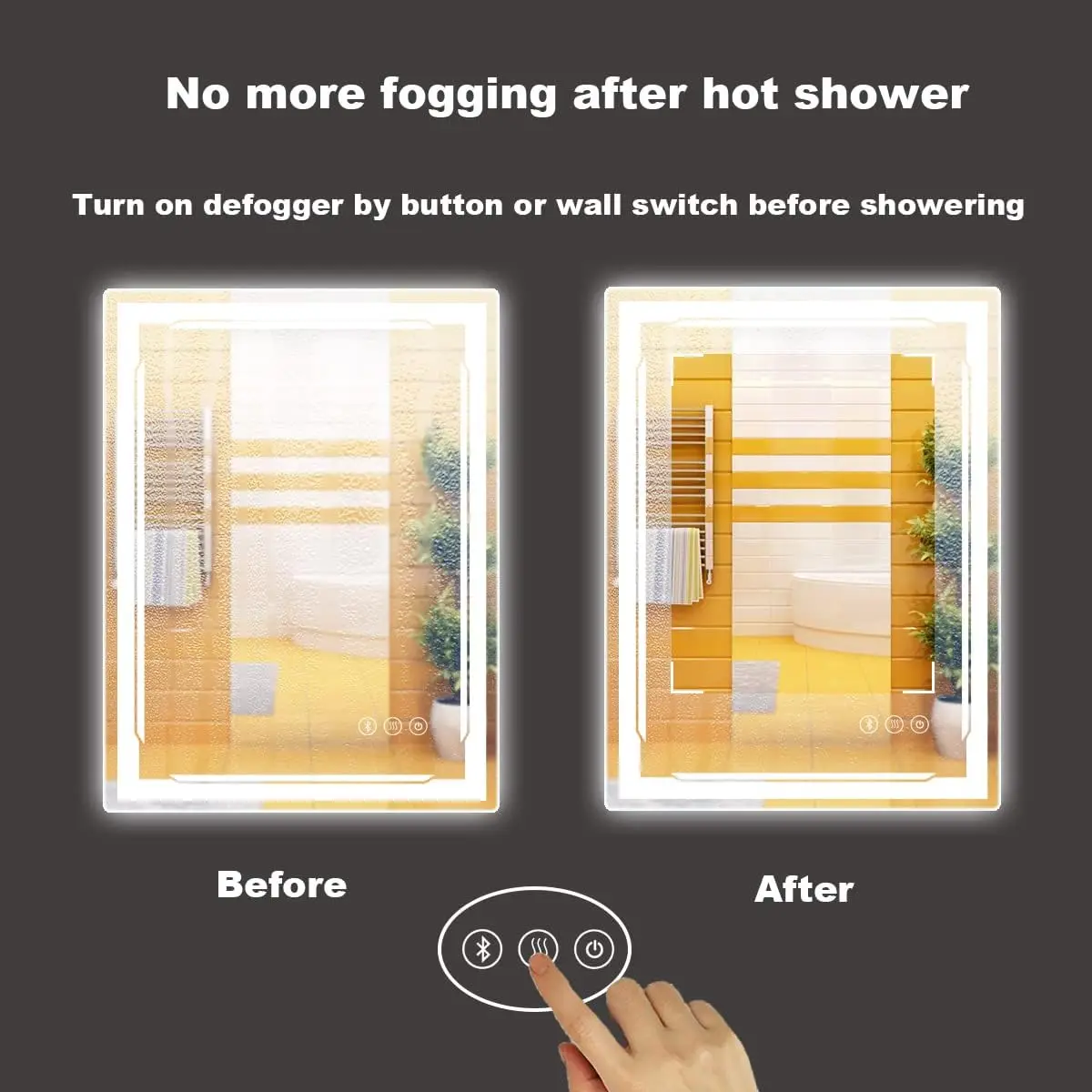 24x32 Lighted Bathroom Mirror with Bluetooth Speaker-Smart LED Makeup Wall Mounted Mirrors-3 Lights Setting Anti-Fog