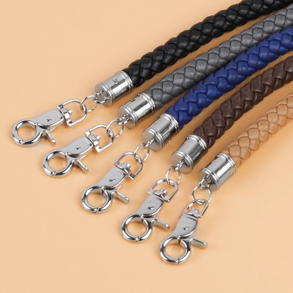 PU Leather Shoulder Bag Strap Durable Braided Rope Short Handles For Handbag Purse Belts DIY Replacement Bag Accessories