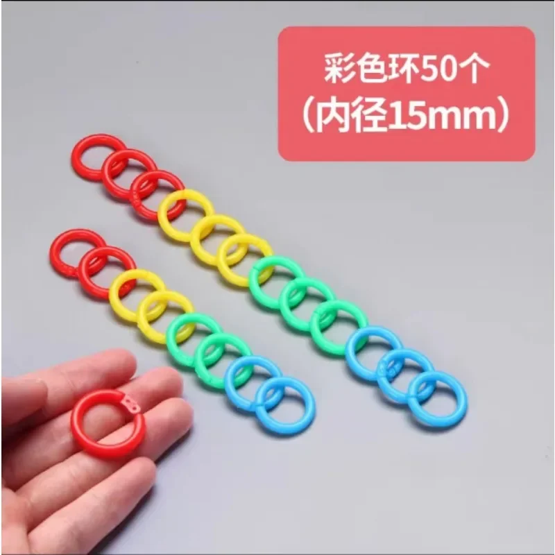 Plastic Binding Rings Book Binding Supplies 50Pcs/Bag Plastic Colors Ring Binder 15mm DIY Albums Loose-leaf Book Hoops Opening Office Binding Supplie Photo Album