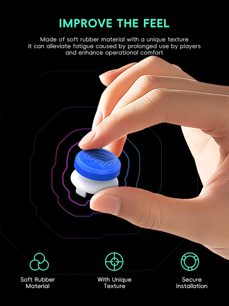 Premium Hand Grip Extender Caps for Game Controllers - Enhanced Thumb Stick Grips (Set of 2)