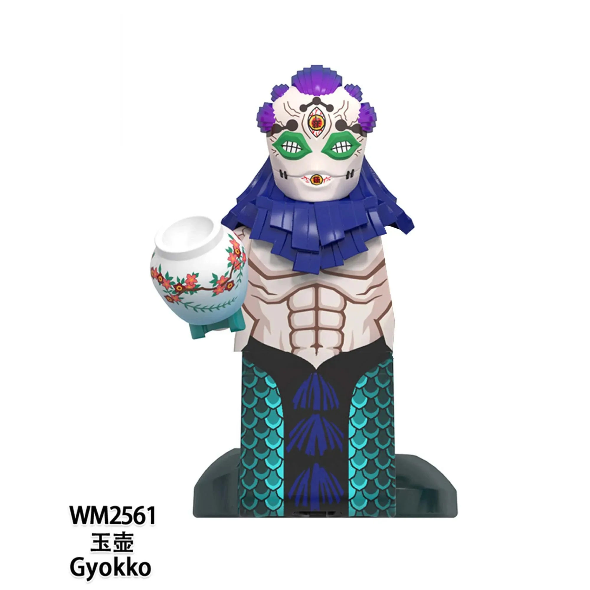 WM6162 WM6163 Japan Anime Demon Slayer Akaza Rui Iguro Obanai Tanjirou Kamado Nezuko Zenitsu Mini Action Figures Blocks Toy Kids 4