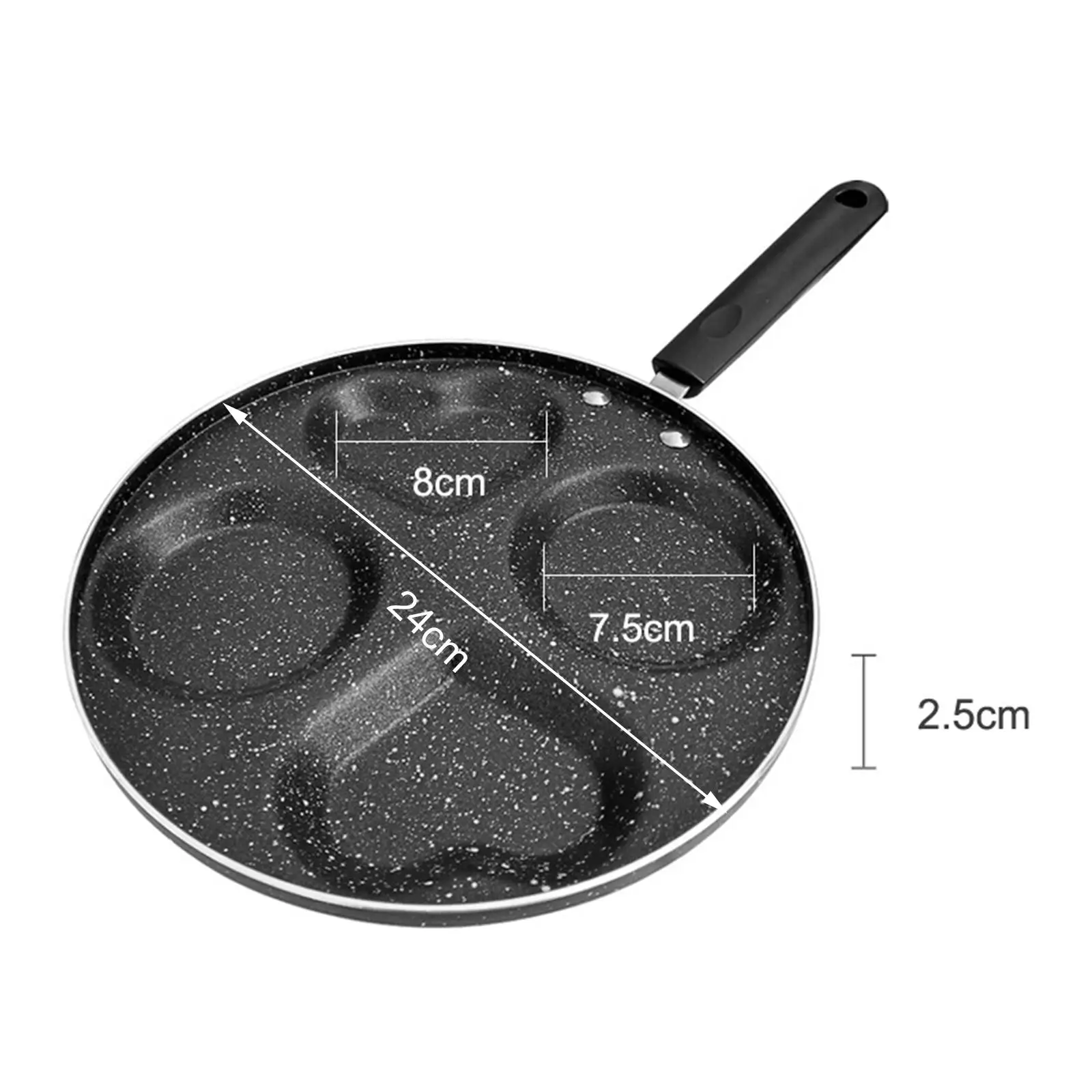 4 Hole Egg Frying Pan Non Stick Aluminum Alloy Medical Stone Coating Pancake Maker for Hotel Restaurants Kitchen Household