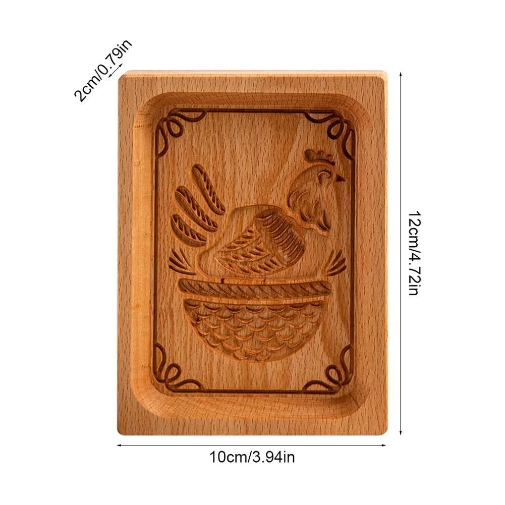 Wooden Cookie Mold Cutter Gingerbread 3D Cake Embossing Baking Bakery Gadgets