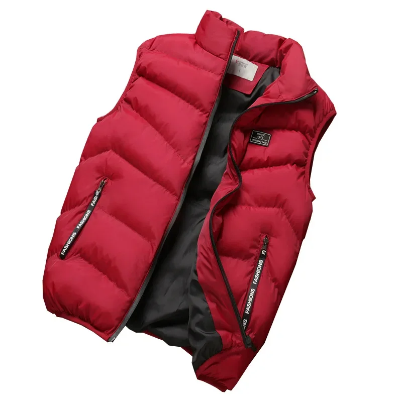 Vest Jacket Men 2023 New Puffer Sleeveless Coats Mens Solid Color Down Jacket Winter Warm Waistcoat Outwear Windbreaker Clothing