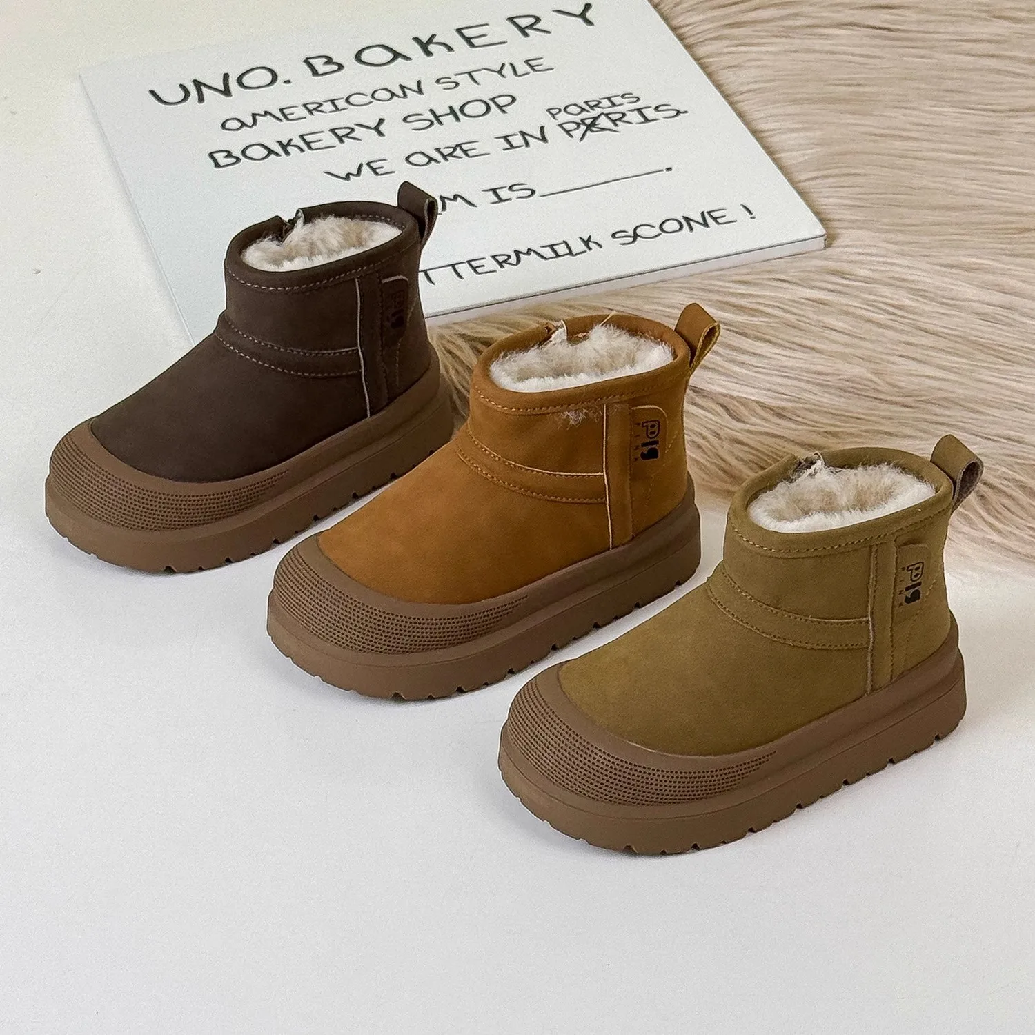 Baby Winter Hot Sale Soft/Fashion New Style Plush Warmth Thick Soled Snow Boots Lightweight Zipper Slip-on Cute Sports Boots