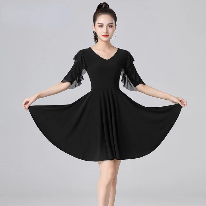 National Standard Dance Dress Latin Dance Social Dance Costume Performance Practice Big Swing Dress Jitba Dance