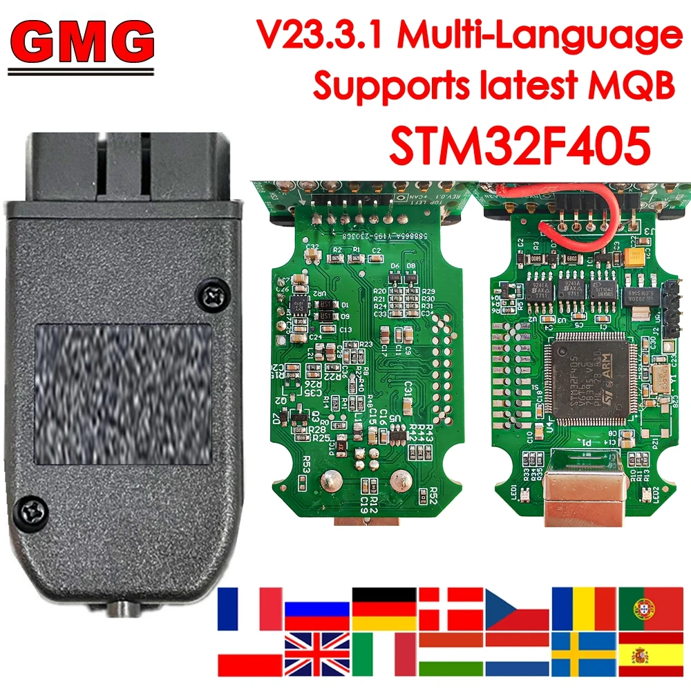 2024 Il Più Nuovo Braccio Multilingue V23.3.1 Hex V2 Stm32F405 Supporta L'Ultima Piattaforma Mqb Per Audi/Vw/Skoda/Seat Unlimited Vins