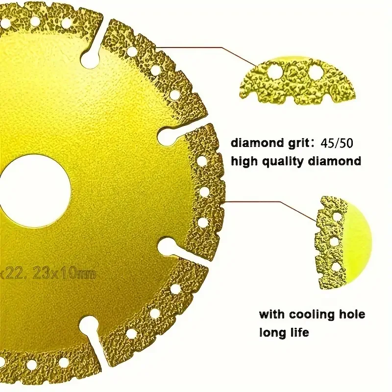 Saw blades 5/2/1PCS 4.5inch vacuum brazed diamond saw blade for cutting steel/metal/stone/cast iron etc diamond cutting saw blade tools