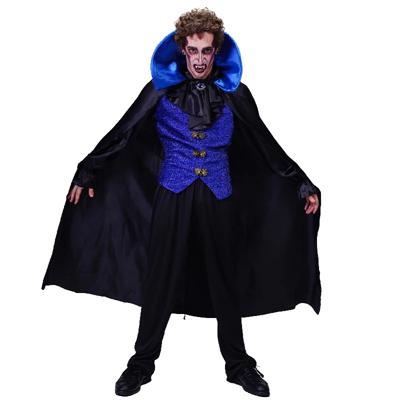 

Men Masquerade Horror Vampire Tops Pants Cloak Sets Halloween Devil Ghost Zombies Death Grim Reaper Scary Party Cosplay Costumes