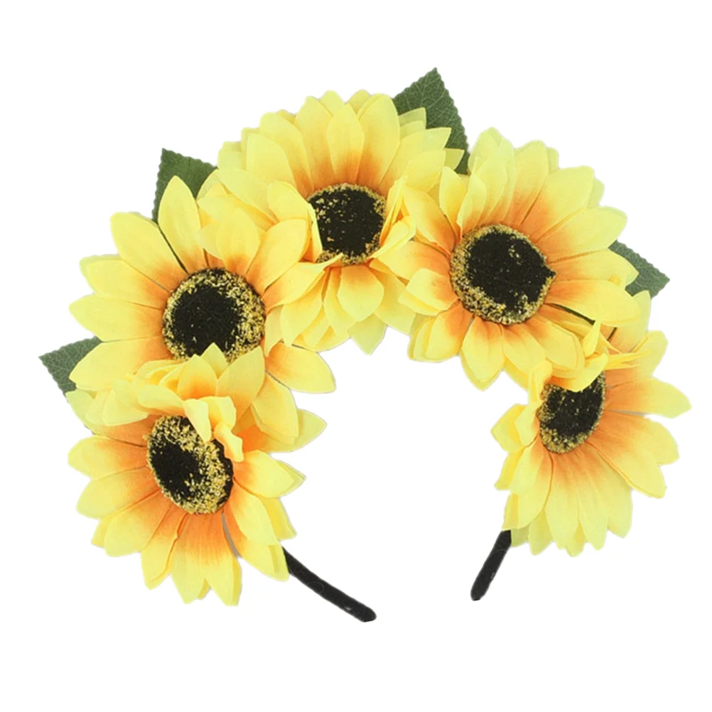 

Hair Ribbons Hawaiian Party Hoop Simulate Sunflower The Flowers Headdress Photo Banquet
