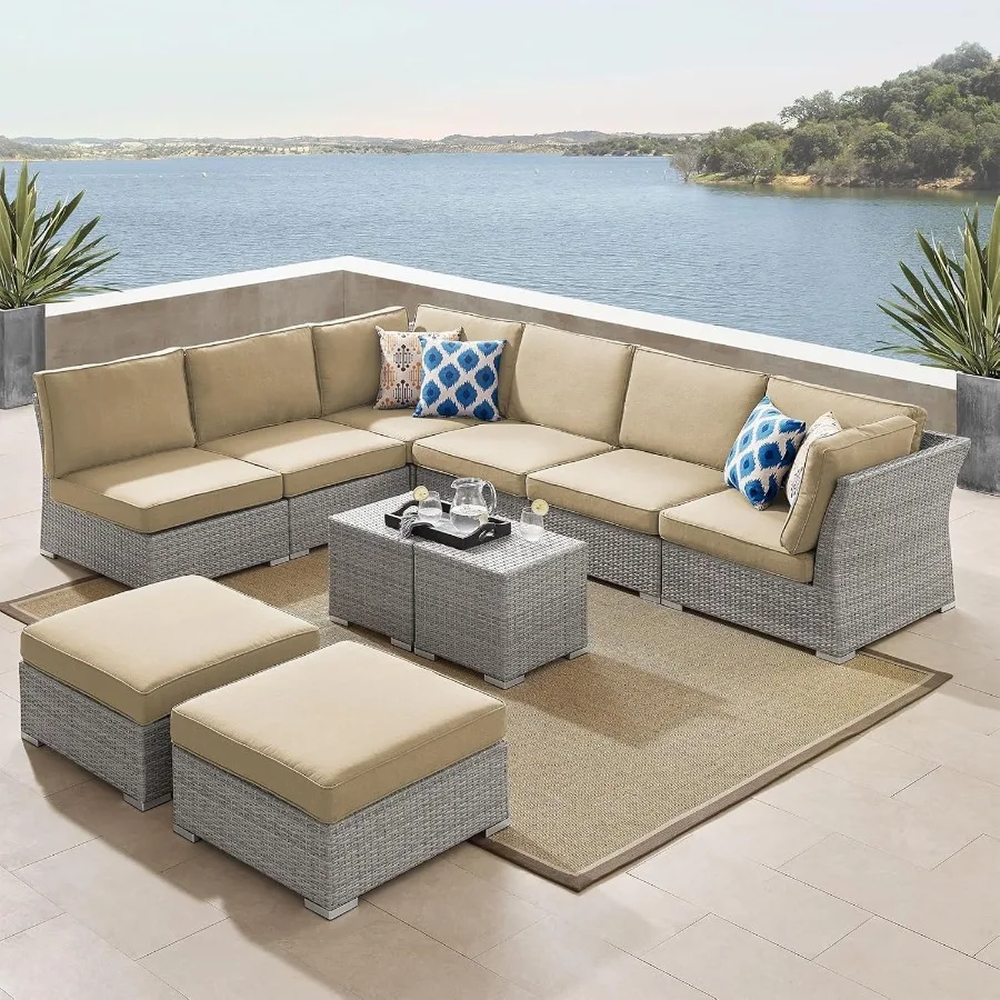 14 Piece Water Resistant Outdoor Sofa Cushions Set