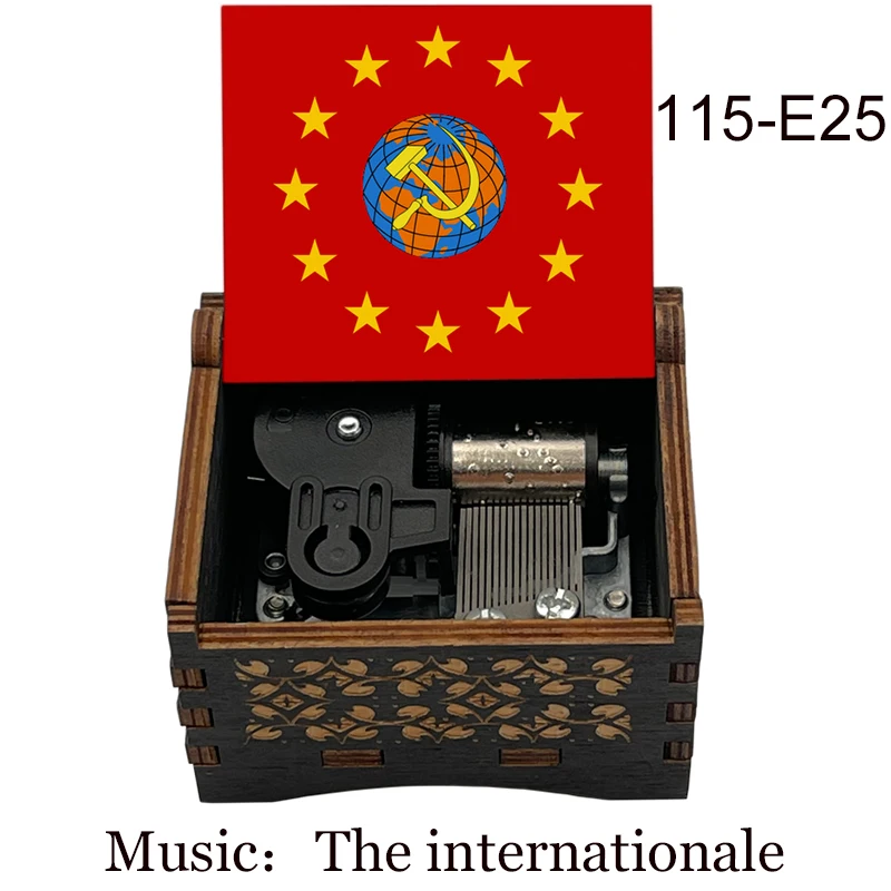 Wooden Internationale Music Box Antique Mechanism Musical Gift for Senior Grandfather Friend Souvenir
