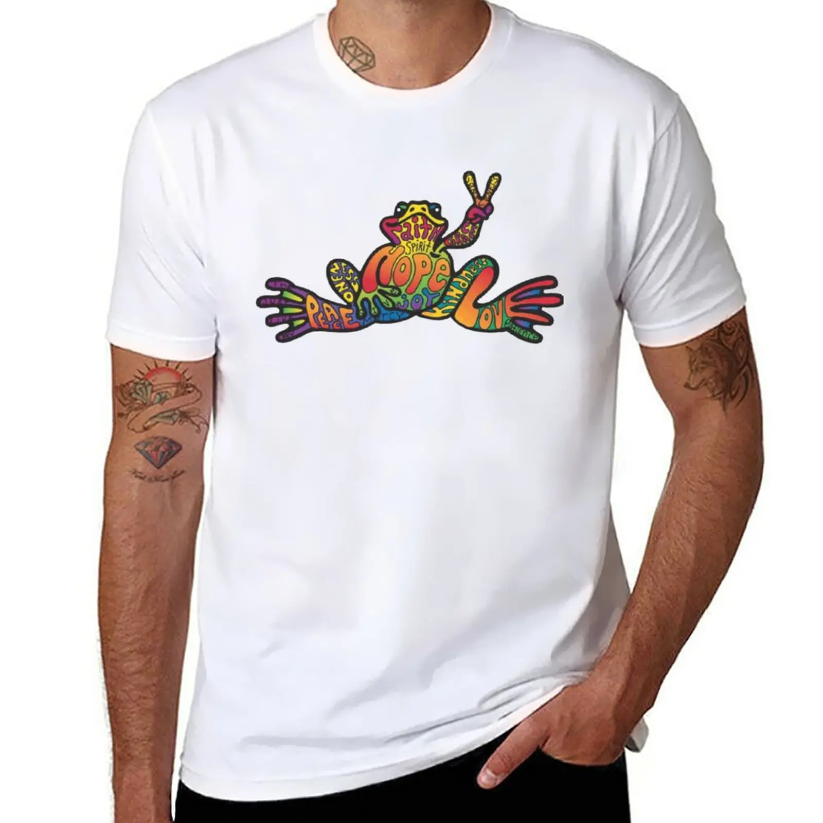 

Peace Frog T-Shirt customizeds tops aesthetic clothes Short sleeve tee mens champion t shirts