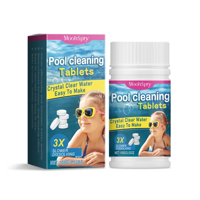 Comprimés de nettoyage pour piscine, concentré multifonctionnel, comprimés effervescents, nettoyage du spa, comprimés de chlore et de bromine, fournitures de nettoyage pour piscine 1