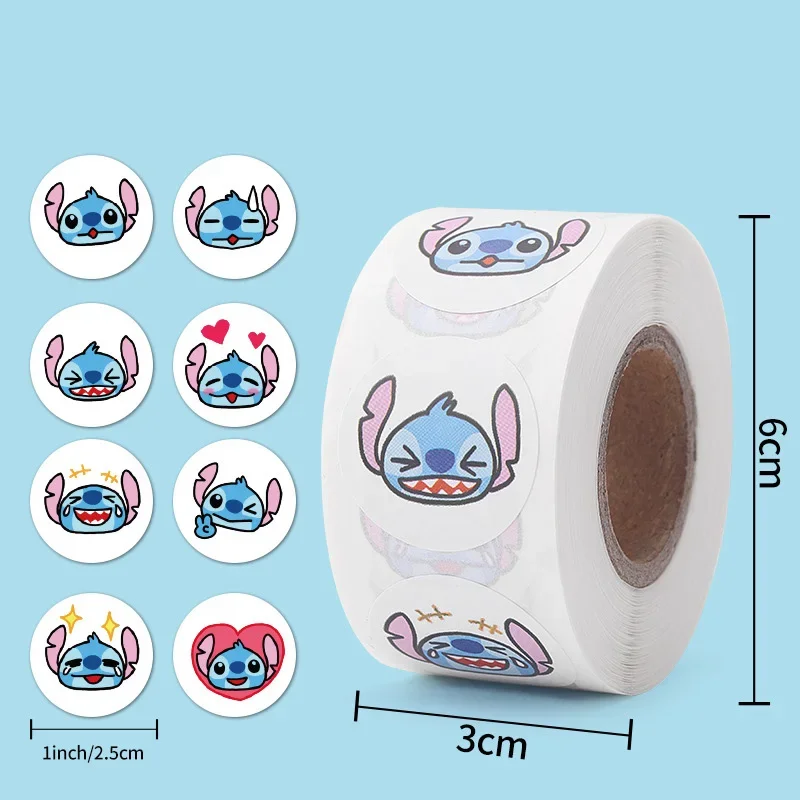 

500pcs Lilo & Stitch Disney Cartoon Sealing Label Anime Stickers for Kids Action Toys Figures Kawaii Decor Sticker Birthday Gift