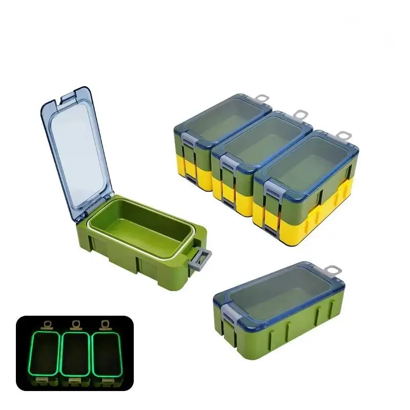 3Pcs Mini Fishing Box Set Plastic Storage Organizer Luminous Feature