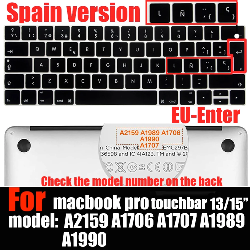 Premium Silicon Keyboard Cover for MacBook Pro Touch Bar - Soft & Durable Protection