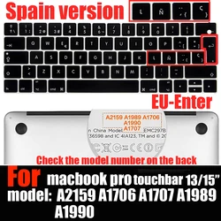 Premium Silicon Keyboard Cover for MacBook Pro Touch Bar - Soft & Durable Protection (EU - Enter Spanish)