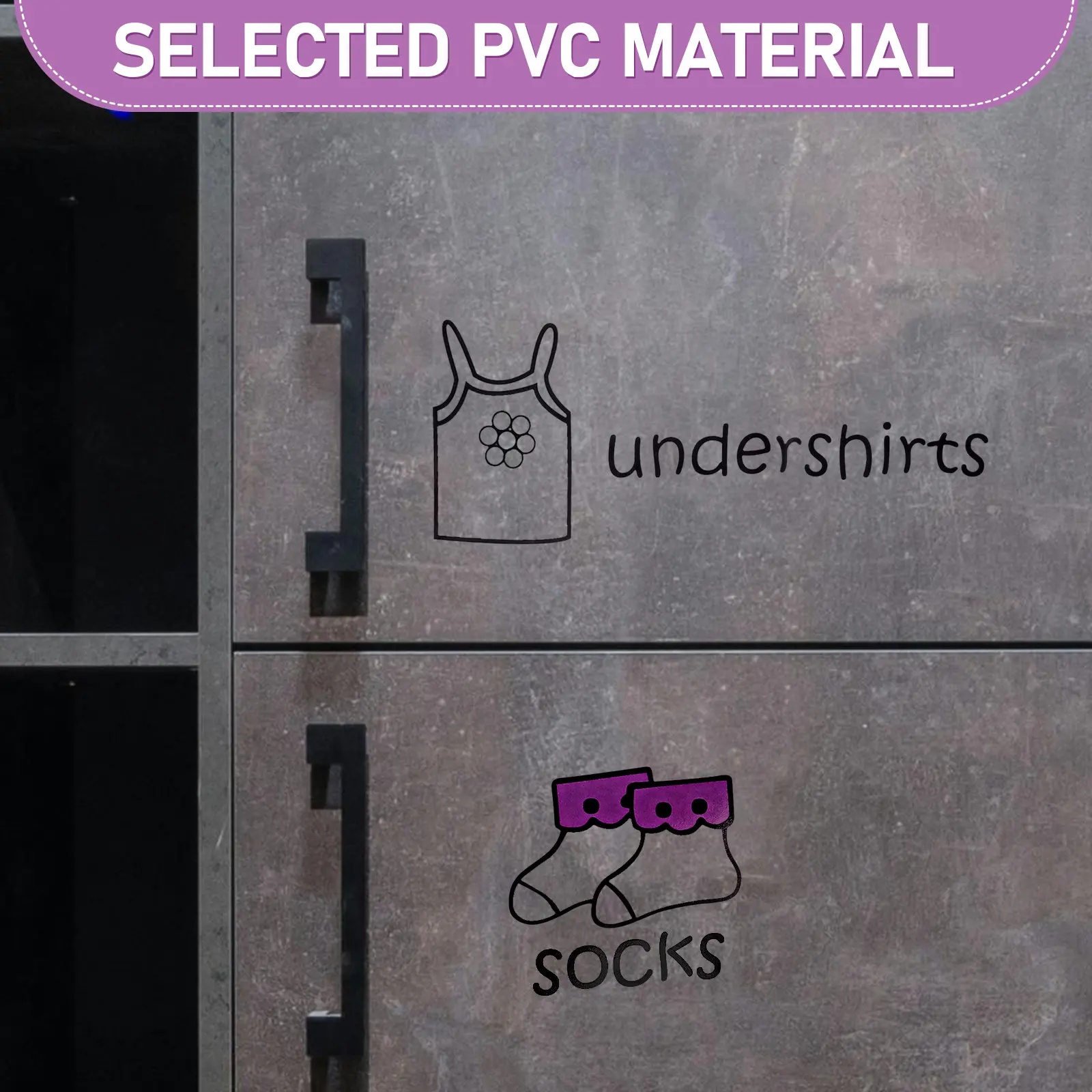 1장 PVC 의류 분류 스티커 옷장 정리 라벨 쉽게 떼어낼 수 있는 옷 분류 데칼