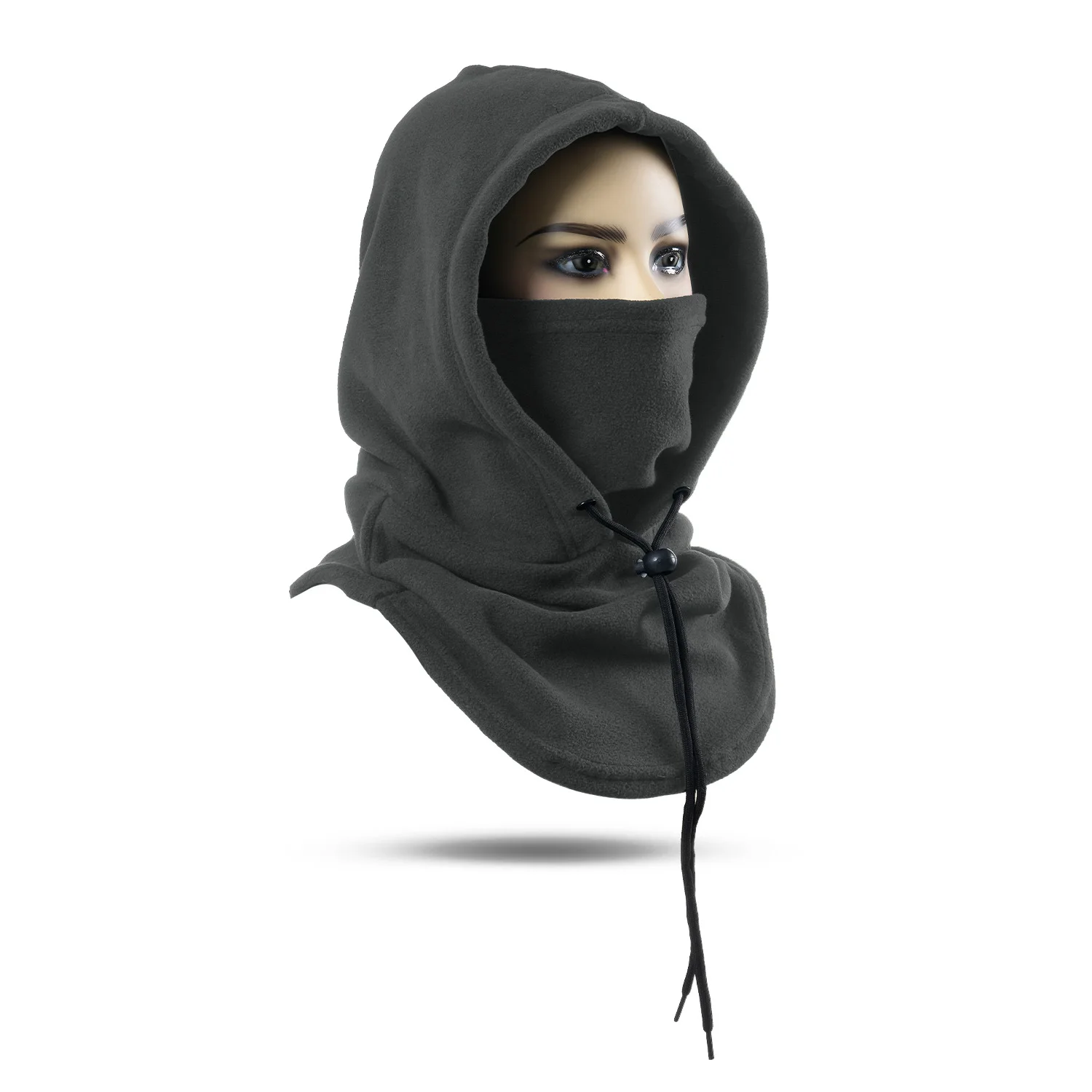 Unisex Damen Herren Polar Fleece Kapuze Mütze Beanie Sturmhaube Skimaske Wintermütze für Skifahren Jagd Motorrad Camping Zubehör – Detail 10