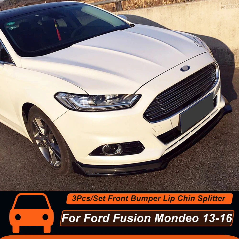 

For Ford Fusion Mondeo 2013 14 15 16 3Pcs/Set Car Front Bumper Splitter Lip Spoiler Diffuser Guard Body Kit Exterior Accessories