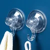 Vacuum Suction Cup Organizer Hook for Glass & Kitchen Appliances - Transparent Reusable Heavy-Duty Bathroom Hooks 1