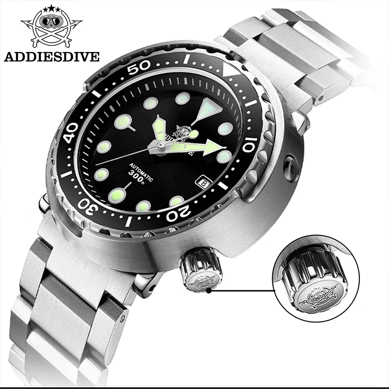 Men's Mechanical Watch 8215 Movement Sapphire Glass Stainless Steel Watch Night Light Waterproof Diving