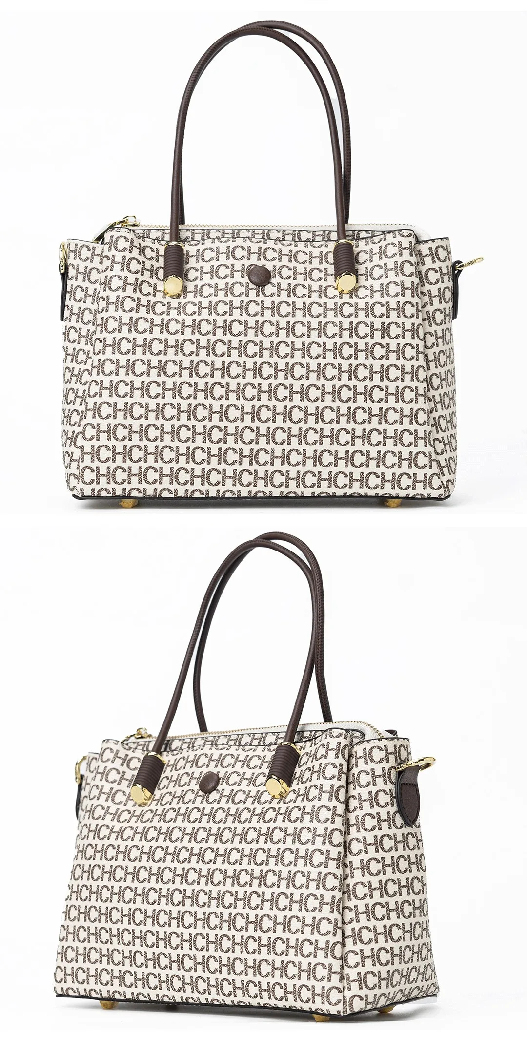 CH Damen Handtasche mit Buchstabenprägung Multifunktionale Schulter-Umhängetasche Modische Damen-Alltagsaccessoires – Detail 6
