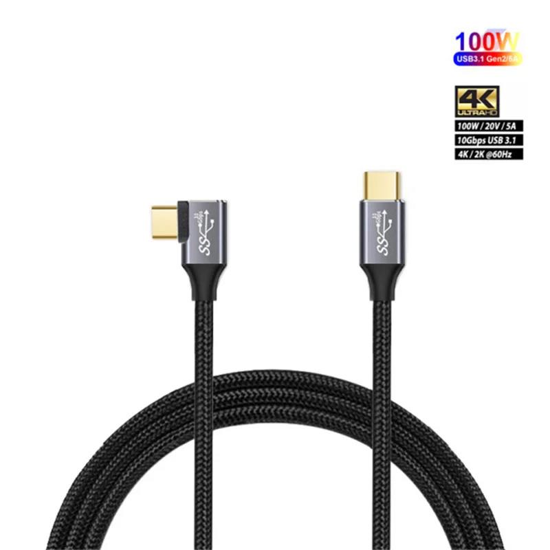 Cavo Usb 3.1 Gen2 Tipo C Cavo Thunderbolt 3 10Gbps Usb-C Cavo Di Sincronizzazione Dati Per Macbook Pro 5A 100W Usb-C Cavo Di Ricarica Rapida