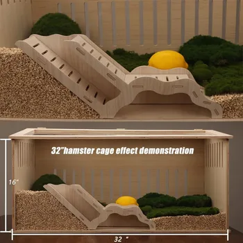 New Creative Wooden Hamster Lizard Small Pet Climbing Ladder Secret Peek House Tunnel Hiding Place hamster toys Pet Decoration