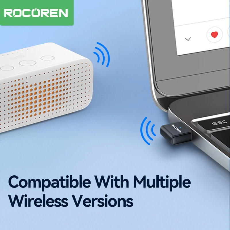 ROCOREN USB Mini Bluetooth Adapeter 5.3 5.0 For PC Wireless Mouse Bluetooth Dongle Keyboard Music Audio Receiver Transmitter Best Sellers In Phones Accessories