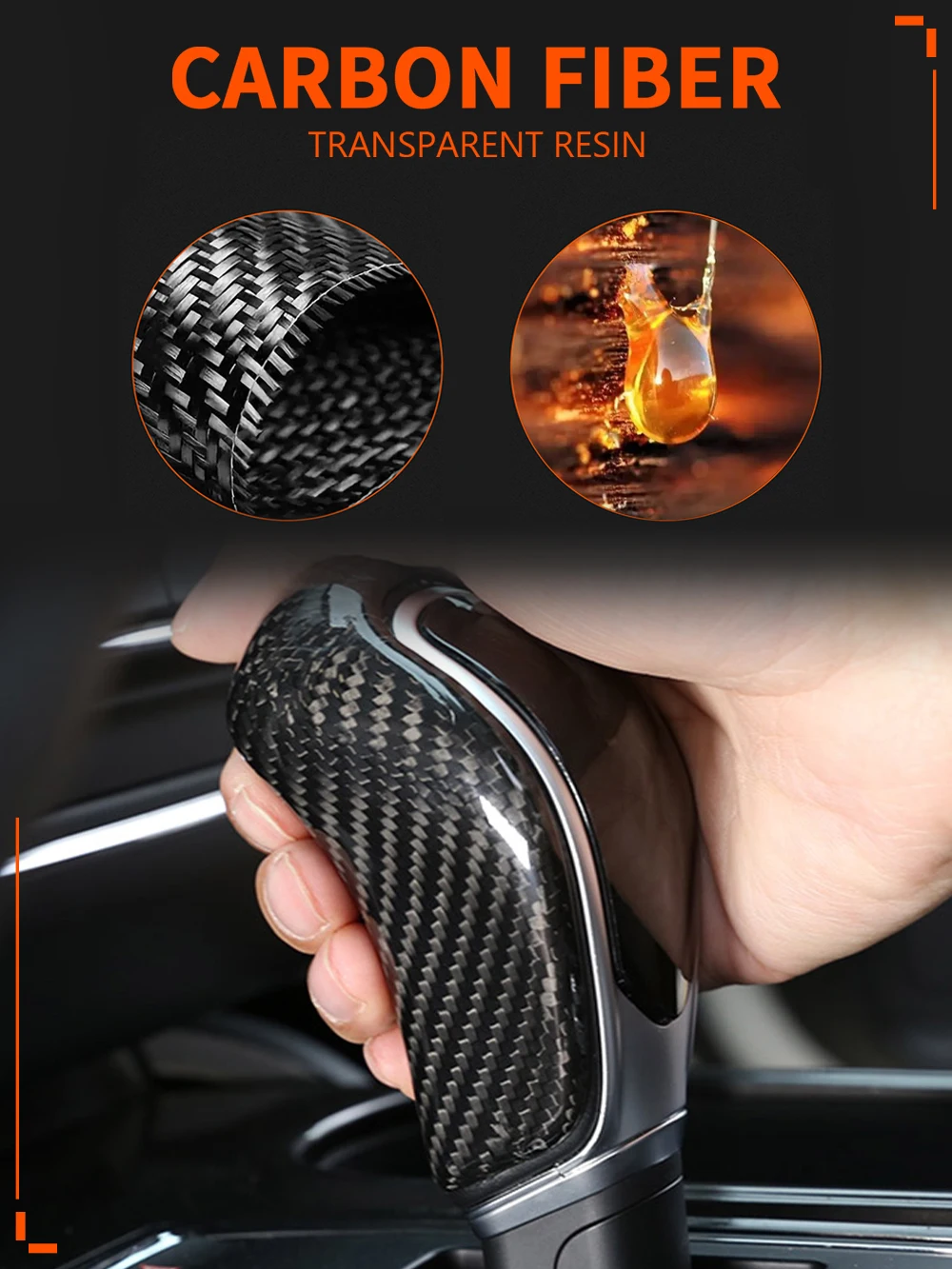 Car Gear Shift Knob Handle Cover Trim Real Carbon Fiber For Maserati Ghibli/Quattroporte/Levante 2013-2018 Interior Accessories