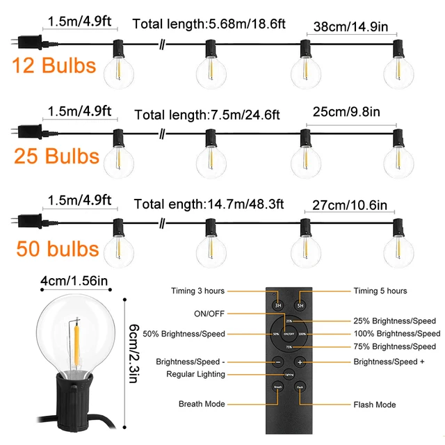 Kültéri Kempingfények Utcai Koszorúkert Lámpa Tündér Húr Lámpák Esküvői Dekorációk - Image 4