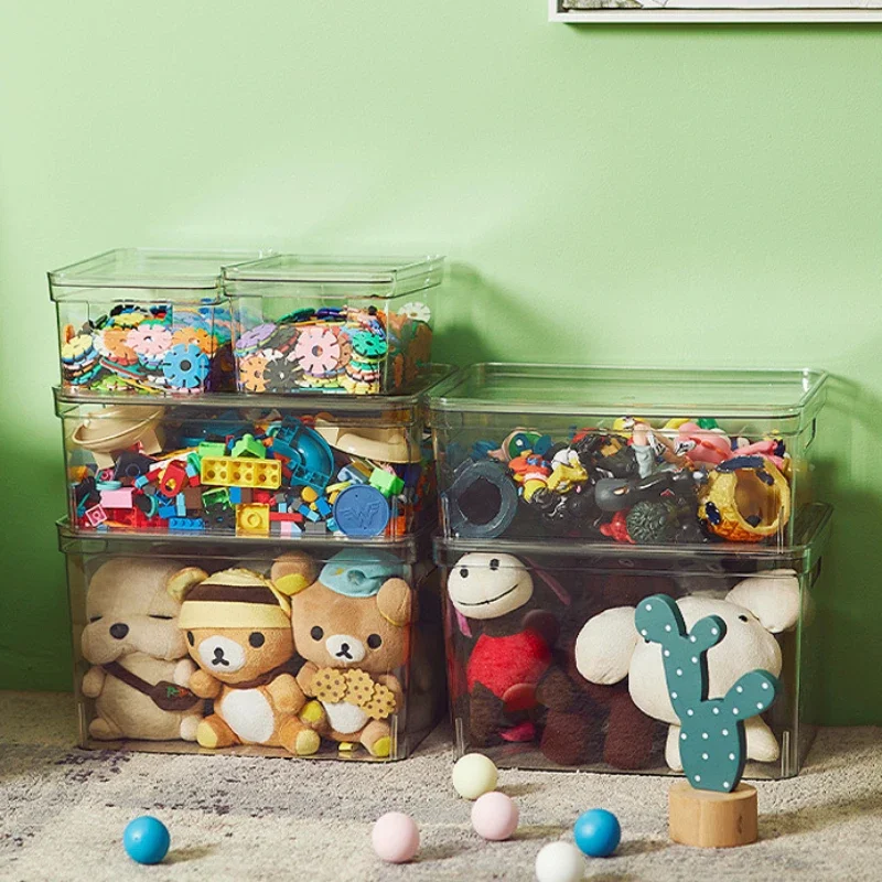 Caja de almacenamiento de juguetes para niños, organizador multifuncional  de muñecos de peluche, cajas de almacenamiento miscelánea transparentes -  AliExpress