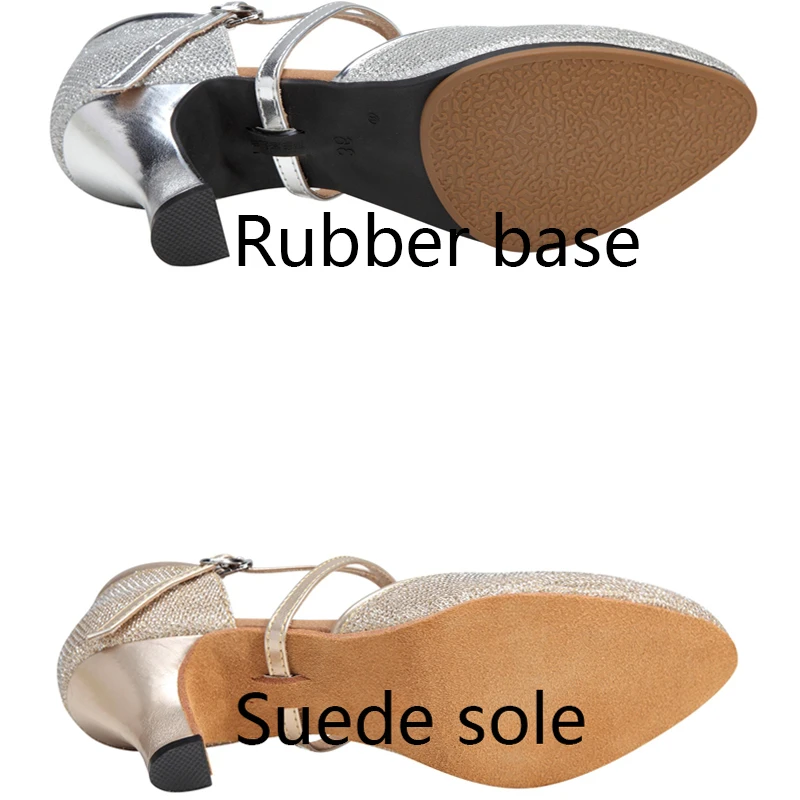 WUAWXU Women's Adult Modern Dance Shoes Latin Dance Shoes Women's Party Dance Shoes Satin Women's Salsa Dance Shoes Heel 6CM