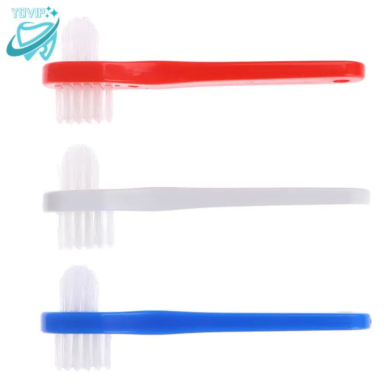 T-shape Denture Dedicated Brush Toothbrush Dual Head False Teeth Brushes Cleaner Adult Student Teeth Whiteing