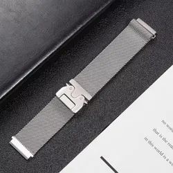 Stainless Steel 22mm Milanese Loop Watch Strap in Silver - 22mm (Silver)