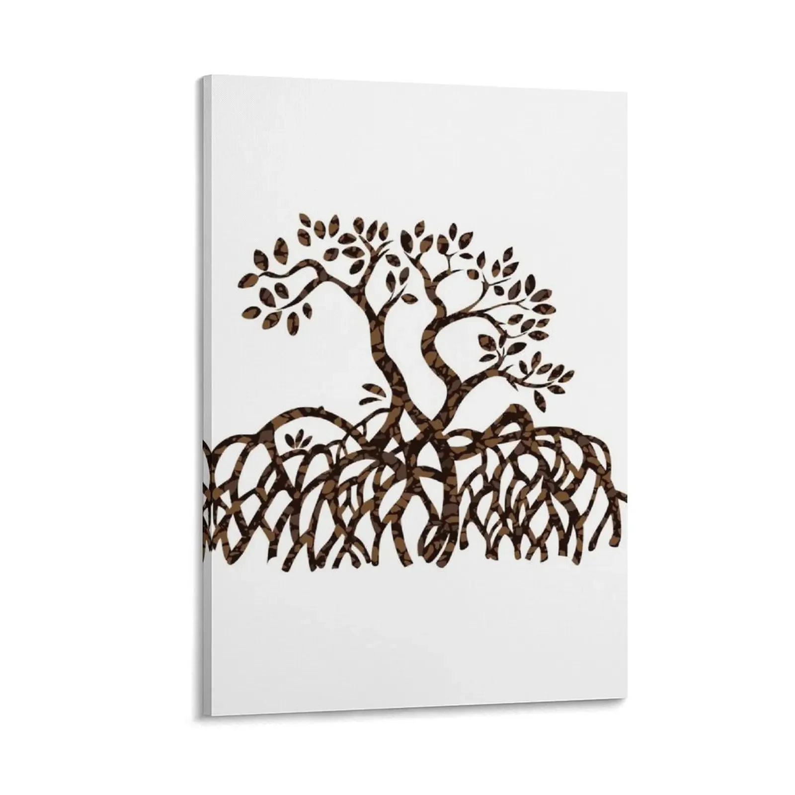 

Vector Mangrove Tree Silhouette - Beige Canvas Painting paintings wall decor posters for wall