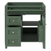30'' Bathroom Vanity without Top Sink, Modern Bathroom Storage Cabinet with 2 Drawers and a Tip-out Drawer (NOT INCLUDE BASIN) 2