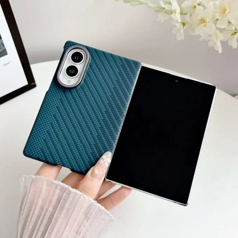 Ultra-Durable Magnetic Carbon Fiber Texture Case with Metal Lens Ring and Shockproof Design