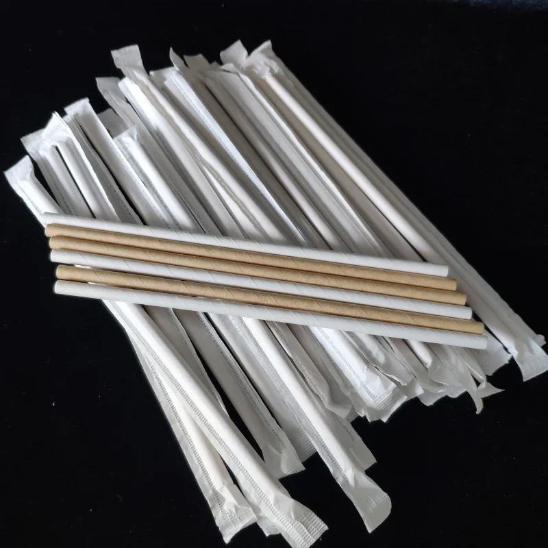 Food Grade Paper Drinking Straws Disposable Eco-friendly Bubble Tea Straws For Drinks Degradable Bar Kitchen Tools 100pc/lot