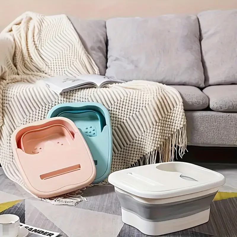 Foldable Foot Bath Foldable Footbath Massage Bucket Soaking Bucket Folding Basin Spa Foot Bath Household Sauna Bathtub Pedicure Bath Bathtub