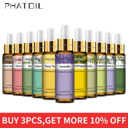 PHATOIL Essential Oils Collection: Lavender, Eucalyptus, Vanilla, Rose, Jasmine, Ylang Ylang - Pure Aroma Oil with Dropper (10ml) - Cedarwood (Essential Oils)
