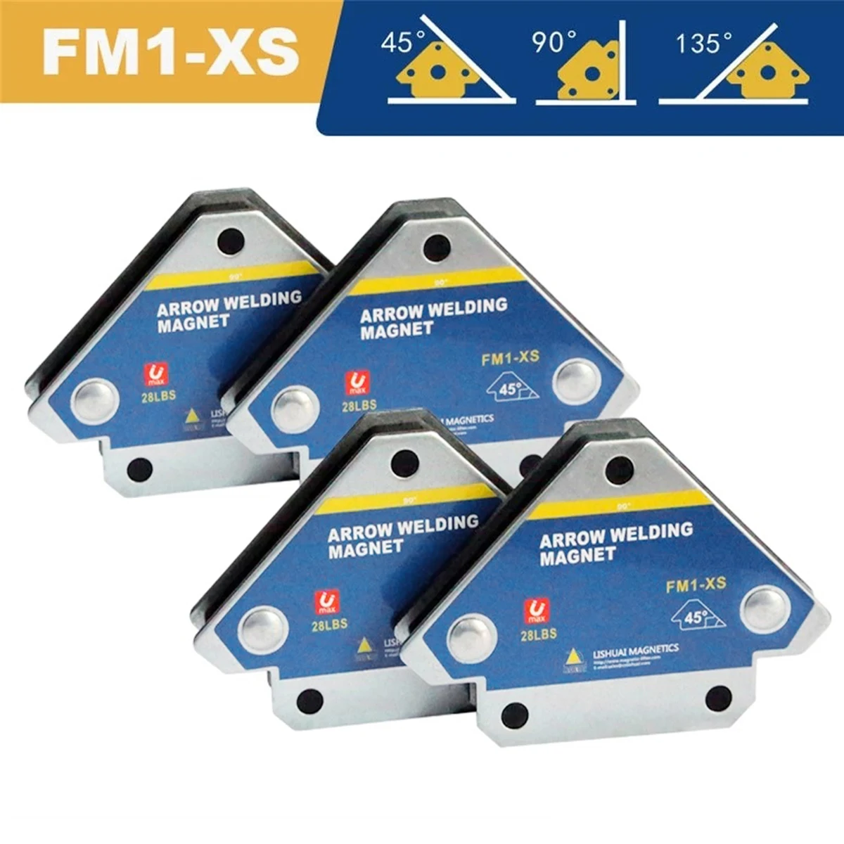 4Pcs Welding Magnets 28lbs Magnetic Welding Holder Metal Positioning Arrow Table Magnet Clamp 45&deg; 90&deg; 135&deg; Tool magnetic welding holders welding accessories clamp magnetic welding fixer welding electrode clamp