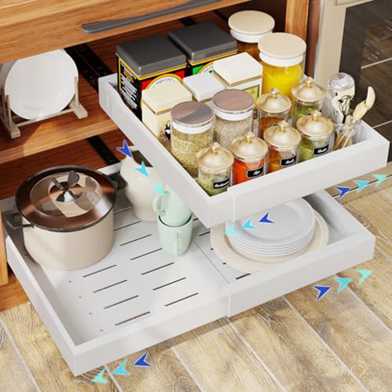 Pull-Out Cabinet Rack Kitchen Organization & Storage Non-Nail Sticker ...