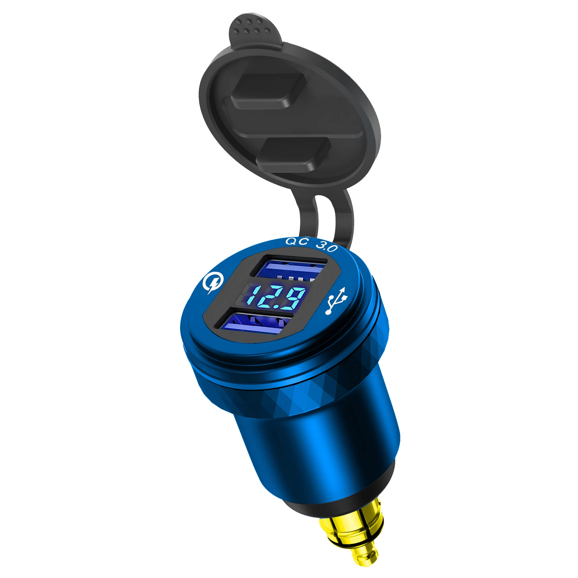 Фото Быстрое зарядное устройство для мотоцикла 3,0 с двумя USB-портами Тип C, адаптер для прикуривателя для BMW R 1250 GS 1200 для Tiger1200 Tiger850 №5