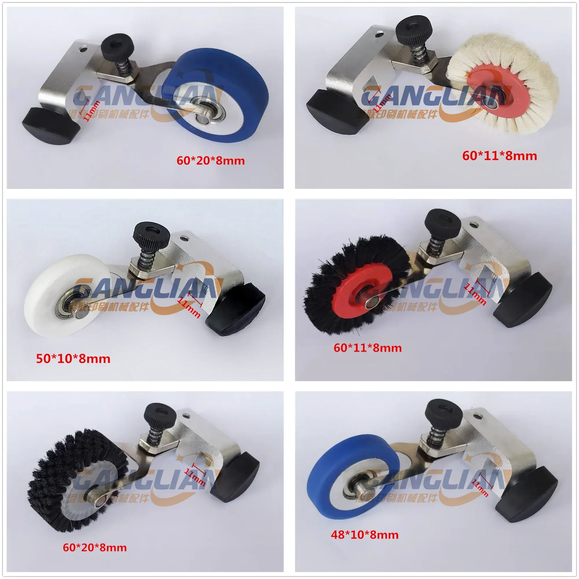 1 Pair Rubber Wheel Brush Wheel For Laminating Machine Gilding Press Hot stamping Die Cutting Printing
