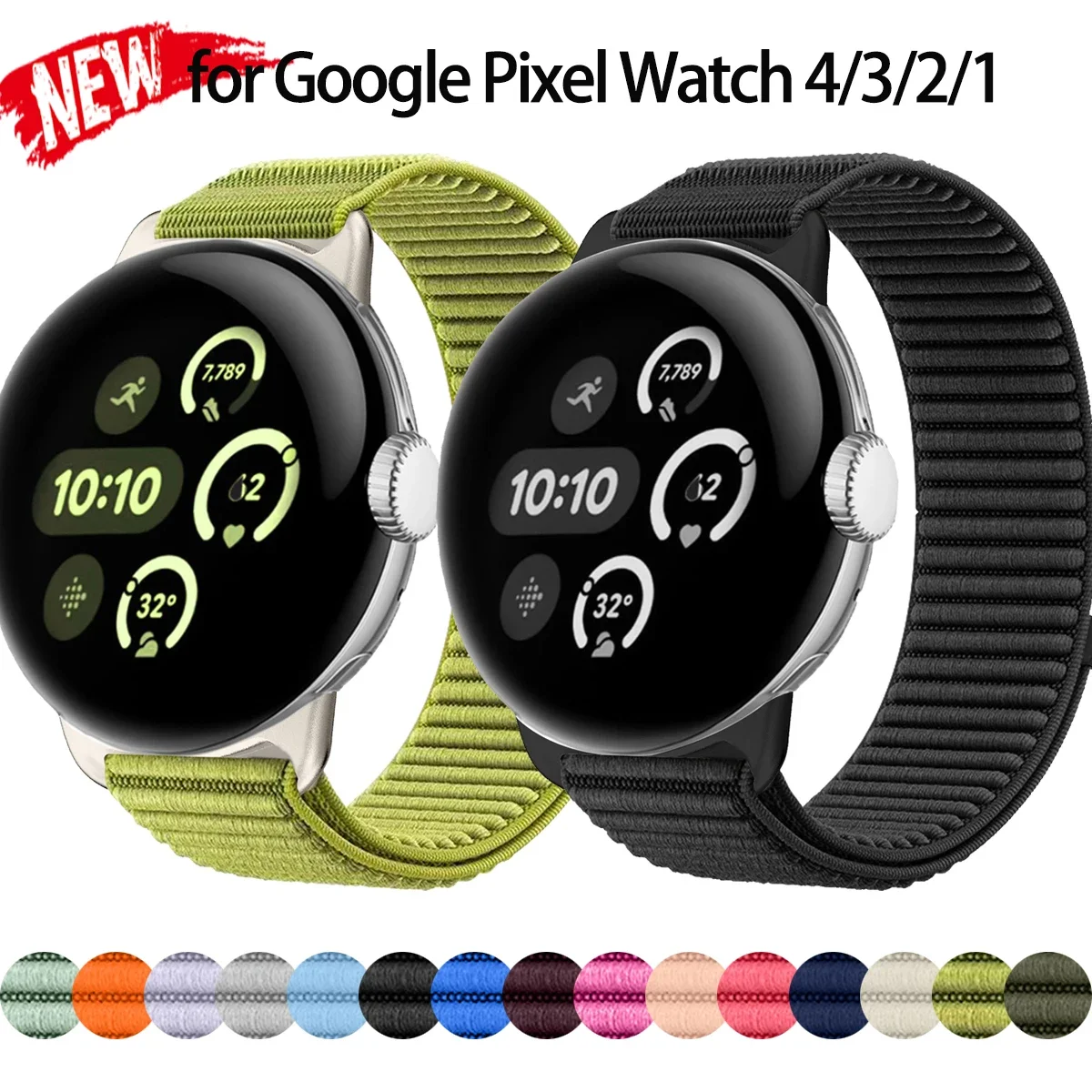 Breathable Nylon Loop Sport Strap for Smartwatches (45mm/41mm)